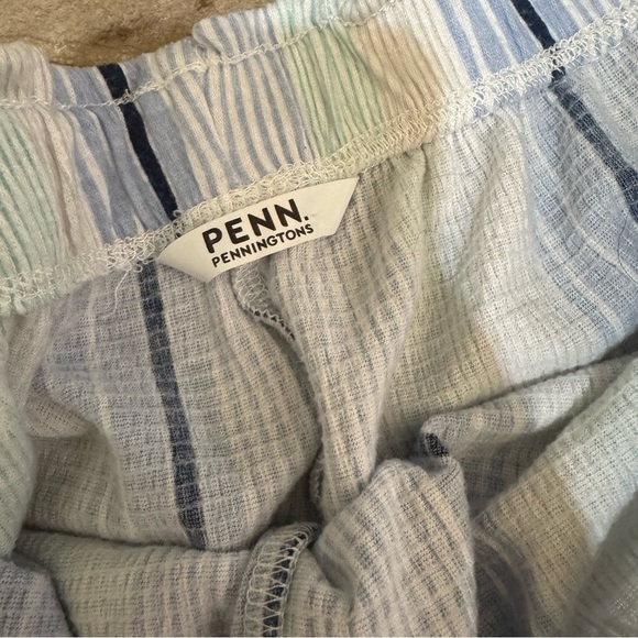 Women’s Pennington’s Brand Blue Striped Elastic Waist Cozy Summer Shorts Size:6X - Picture 5 of 14